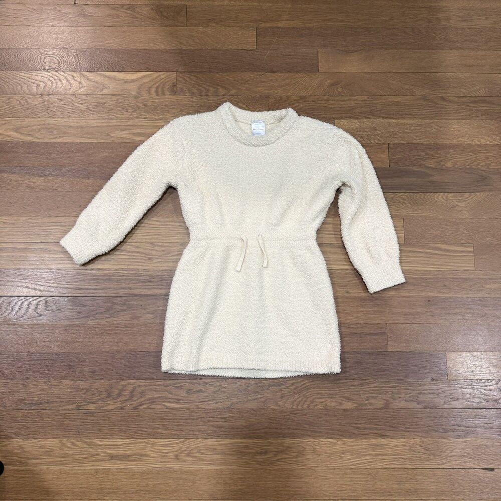 Hanna Andersson Butter Yellow Teddy Sweater Stretch Cozy Kids Girls Sz 5 110 CM
